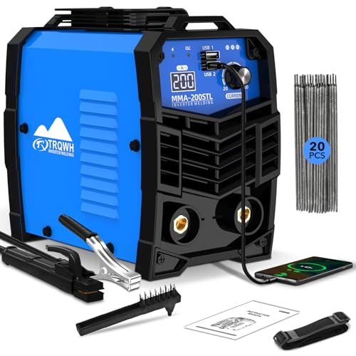 Image of TRQWH 200A Mini Welding Machine 110V Stick Welder ARC Welder Machine IGBT Inverter MMA Welder Tig/Mig Portable Welding Machine Hot Start for Beginners and Professionals Welder