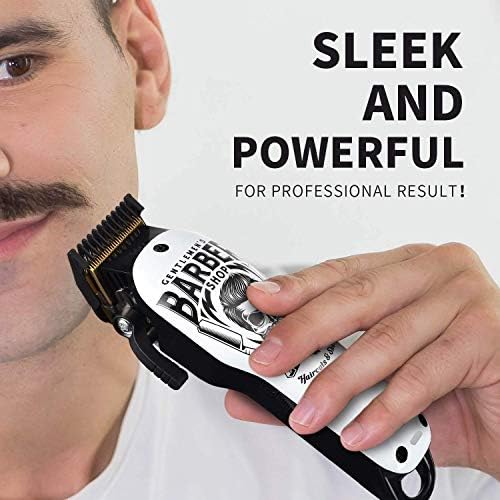 BESTBOMG Professional Hair Clipper Men, Hair Trimmer Graffiti Cordless Shaver 5800RPM Electric Haircut Kit Ceramic Blade 2000mAh Rechargeable Battery Light Indicator for Men and Family Use