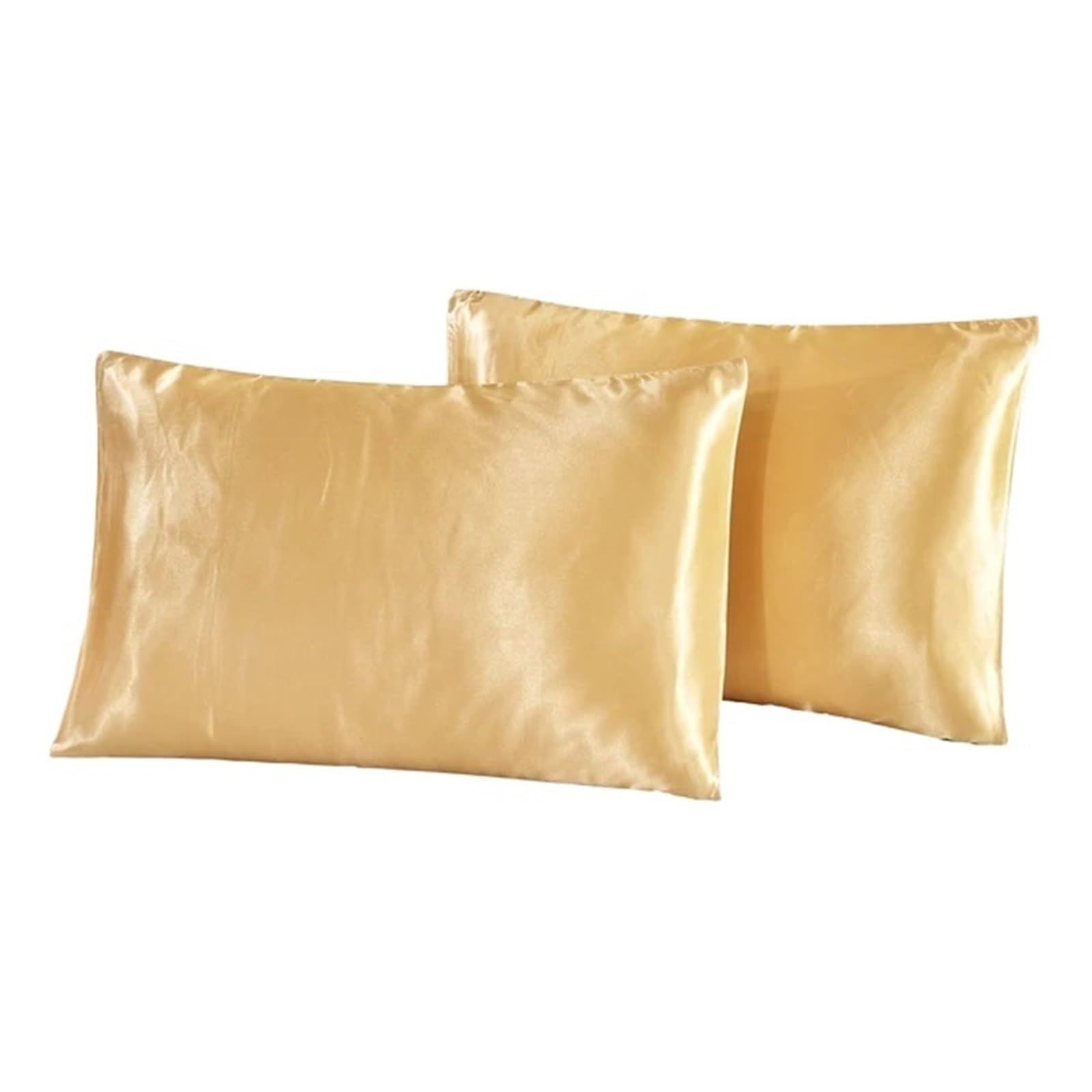 Silky Pillow Covers, Queen Satin Silk Pillowcase Multicolor 20x30 Inches(Yellow)