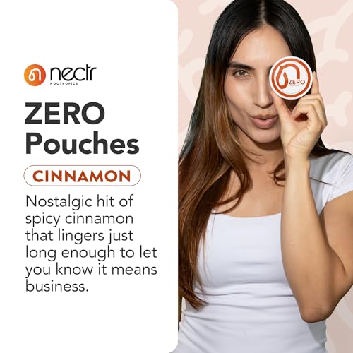 Image of Nectr Energy Zero Pouches - No Caffeine, No Sugar, Zero Calories, Mini Pouches for Oral Fixation and Stress Relief - 4 Pucks of 20 - Cinnamon Flavor