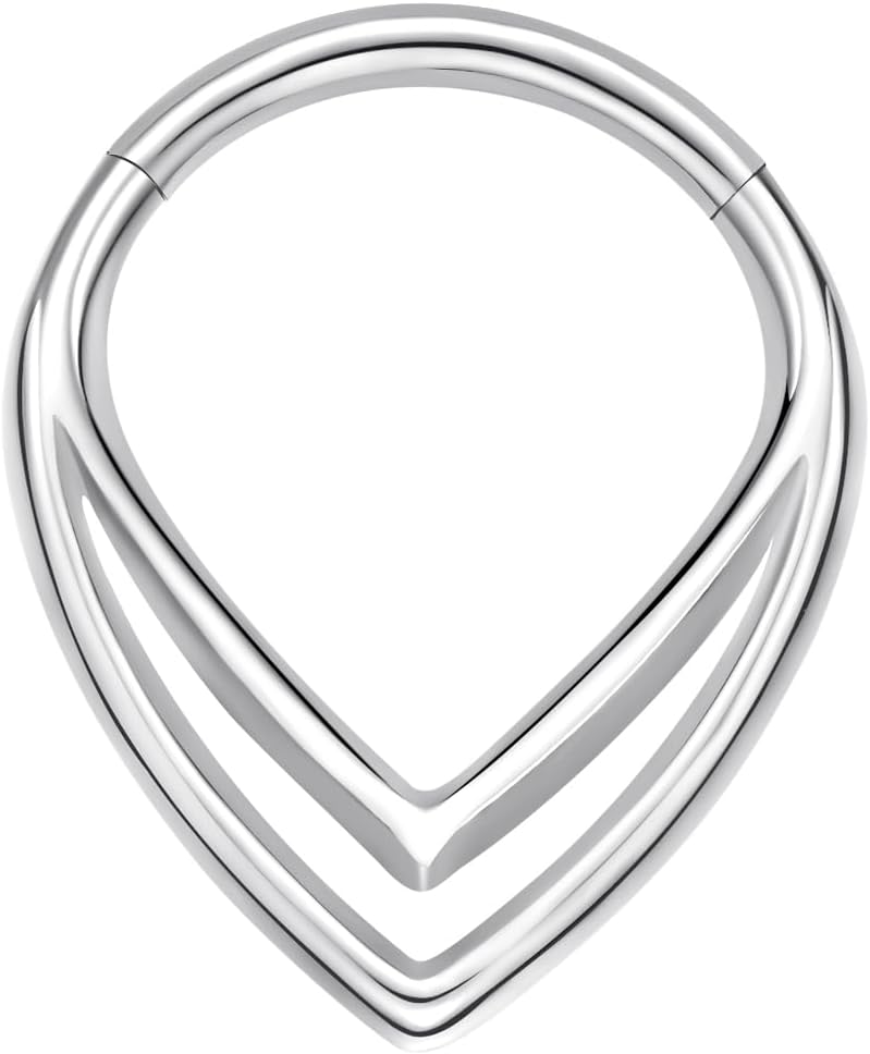 VOJO G23 Titanium 16G Septum Ring Daith Piercing Earrings Jewelry Tragus Helix Nose Rings for Women