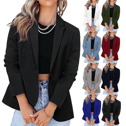 Blazers for Women Business Casual Blazer Long Sleeve Open Front Work Office Blazer Professional Suit Jacket Pockets