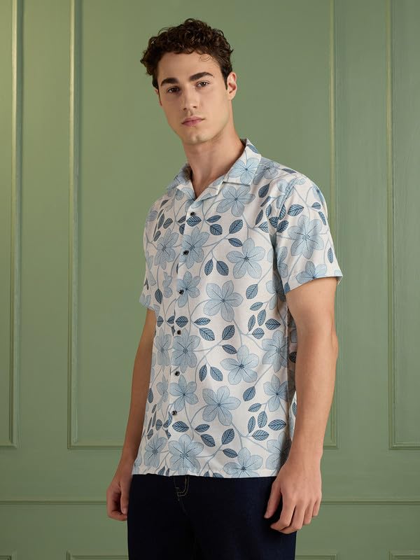 Image of MARK & ALBERT Mens Half Sleeves Printed Shirt