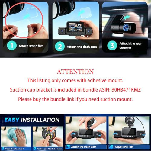 Image of 4 Channel Dash Cam Front and Rear with 360 View for All-Round Protection,