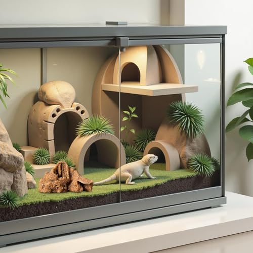 Terrain de soleil polyvalent et grotte rocheuse pour reptile - 3
