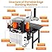 Woodworking Edge Bander Banding Machine, 110V Portable Edge Bander Double Side Gluing Banding Machine for Curve Straight, Edge Banding Speed 2-6m/min - Adjustable Speed (Black)