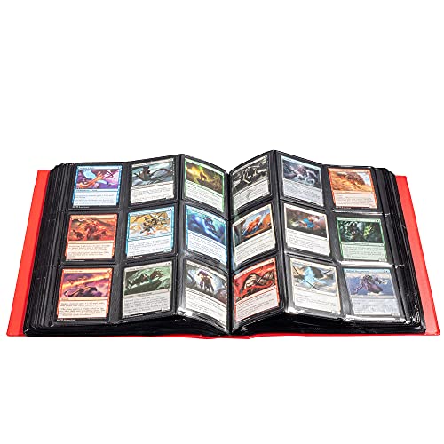 Monster Protectors Mega Red Holofoil 9 Pocket Xl Binder With Hard Cover - Holds 720 Collectible Trading Cards - Compatible With Pokémon, Yugioh, Mtg And Other Tcgs - Keeps Your Cards Safe And Secure #TOP3