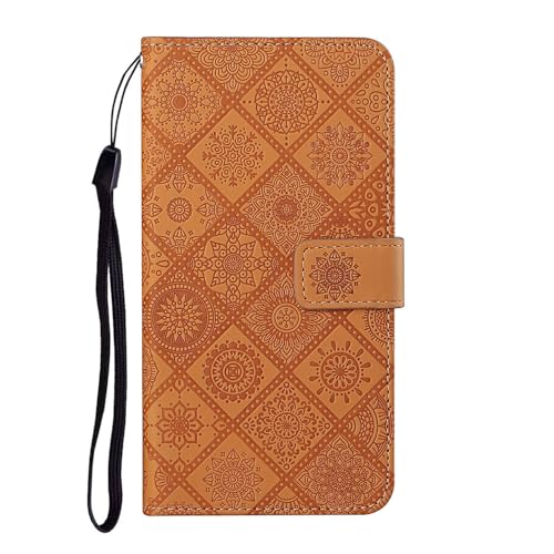 Étui Oppo Reno 12 Pro 5G marron portefeuille cuir avec rabat magnétique clapet antichoc