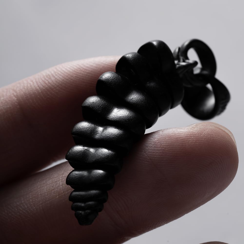 COPPERTIST.WU Ciondolo a forma di coda di serpente a sonaglio per collana, gioielli fidget in ottone, regalo per donne e uomini amanti dei serpenti