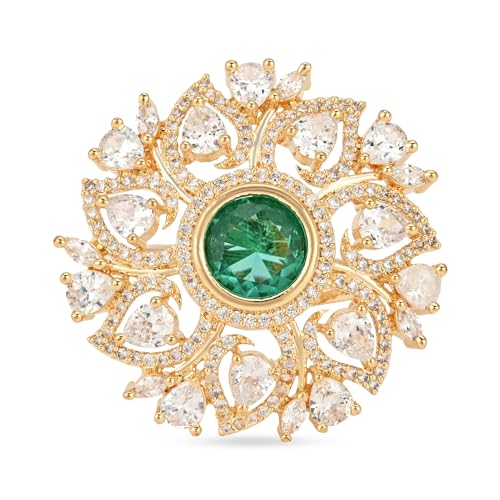 Image of I Jewels Rose Gold Plated Valentines Special Stylish Fashionable Design Floral CZ American Diamond Adjustable Finger Rings For Women & Girls (FL241)
