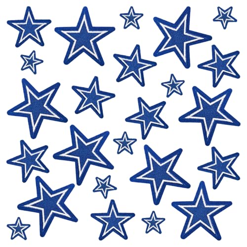 JEFUZH Football Star Iron on Patches | Embroidered Cowboys Patch | 24-Pack Decorative Repair for Hats, Clothes, Jeans, Backpacks by Jefuzh - Used condition - US$6.92
