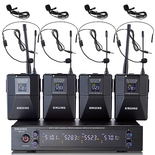 Système de microphone sans fil UHF 4 canaux pour éliminer les interférences audio en réunion