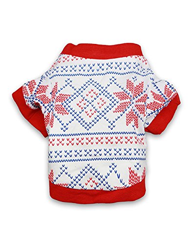 DroolingDog Small Dog Christmas Clothes Xmas Dog Shirts Pet T Shirt Puppy Tee Shirts for Small Dogs, XS, Red