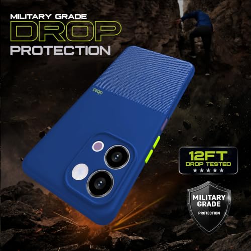 Image of AIBEX Premium Back Cover Case Compatible for Vivo Y21 5G / Vivo Y11 5G | Scratch & Drop Tested Shockproof Matte Texture Case with Soft Microfibre Lining Slim Fit Cover with Anti-Scratch Finish - Blue