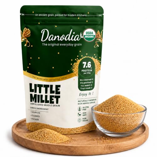 Danodia Foods USDA Organic Little Millet Whole Grain, Gluten-Free, 2 lb