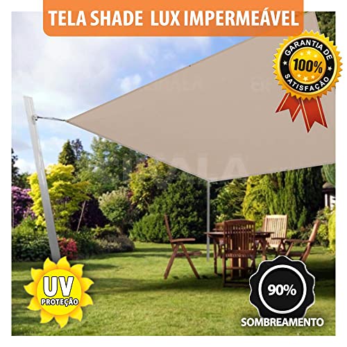Tela Lona Areia 3x2.5 Metros Sombreamento Impermeável Shade Lux + Kit