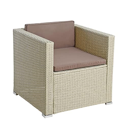 ESTEXO Polyrattan Gartensessel Loungesessel Rattan Lounge Sessel...