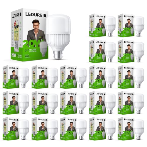 Image of LEDURE 20W LED Bulb|High Wattage B22 Base Bulb|BIS Approved|CoolWhite,Pack-20