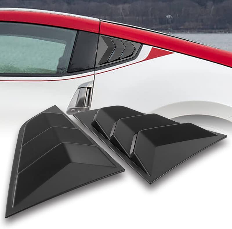 DriftX Performance, 2 rejillas de ventana lateral para rejilla de ventilación compatible con Nissan 370Z 2009-2020 ABS negro rejillas de ventana