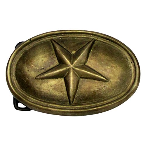 TreasureGurus, LLC Treasure Gurus Antique Brass TEXAS STAR CIVIL WAR Belt BUCKLE, Gold, Adult