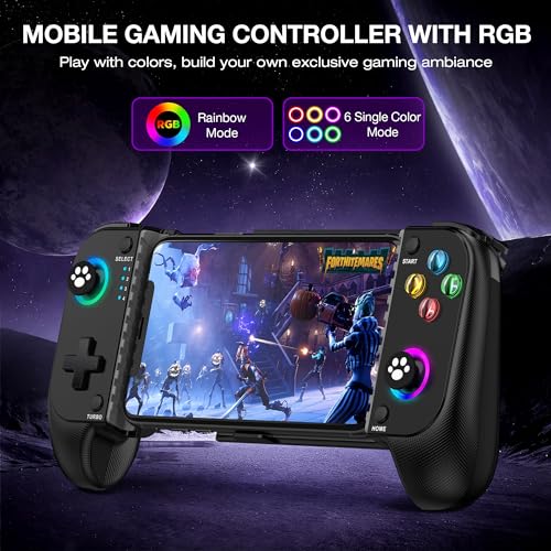HASACOOL Manette de jeu mobile pour Android, joystick à effet Hall RVB sans fil - PS Remote Play/Steam Link/GeForce Now-Call of Duty, Roblox – vue 2
