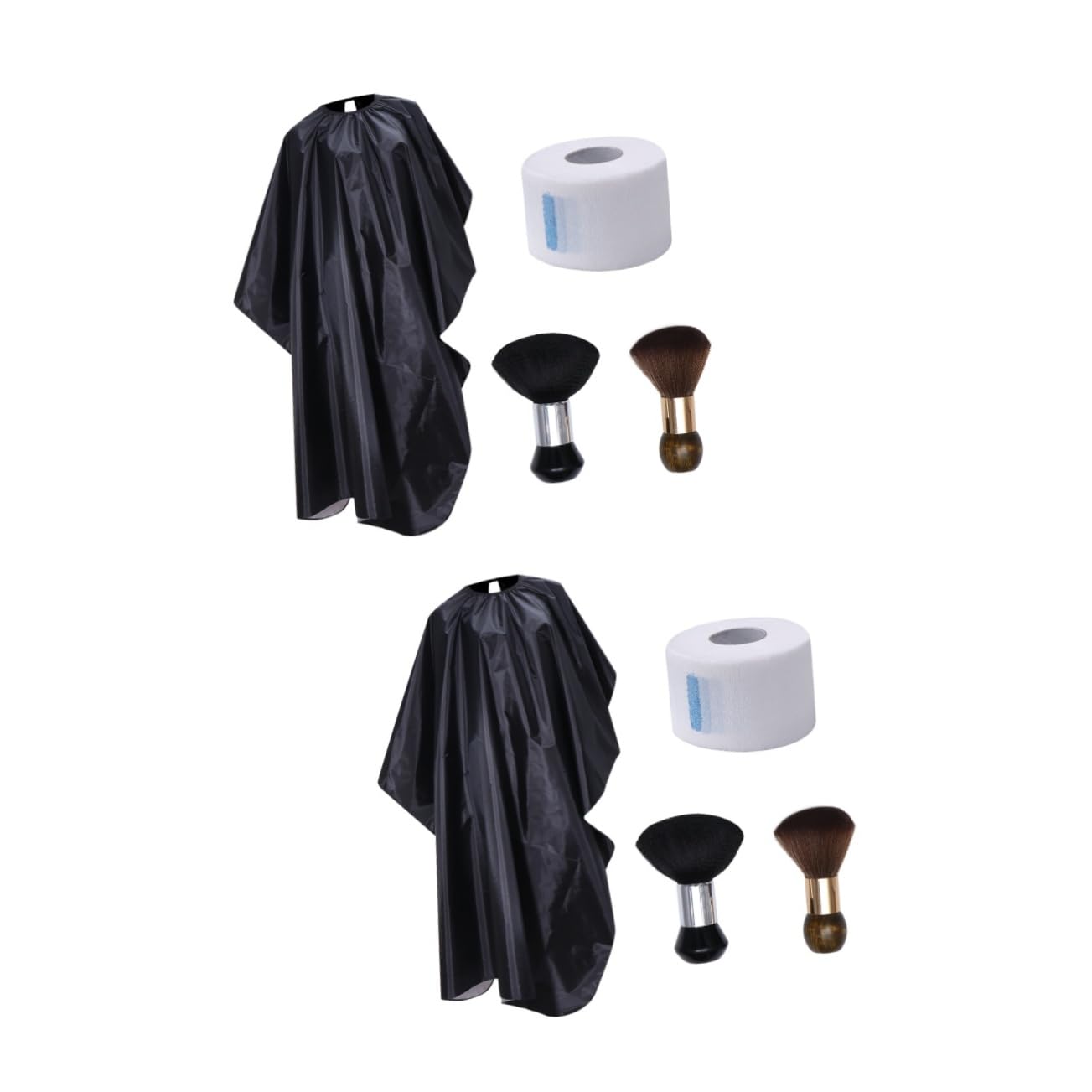FRCOLOR Lot de 2 accessoires de coiffure - 4 pièces - Cape de coiffeur - Bande de cou - Robe de coiffeur - Blouse de coiffeur - Tablier de coiffeur