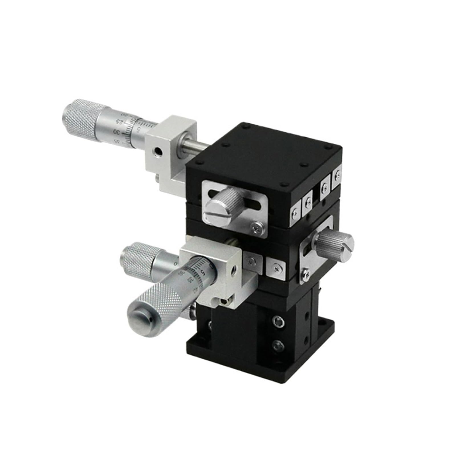 IGNVXMGKP Micrometer Table Manual Sliding Table X/XY/XYZ Axis Knob Trimming Precision Optical Table Guide Rail Displacement Platform(XYZ-axis Center,40x40mm Table)