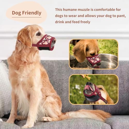 Image of HEELE Dog Muzzle for Large Dog,Adjustable Loop with Soft Air Mesh Nylon