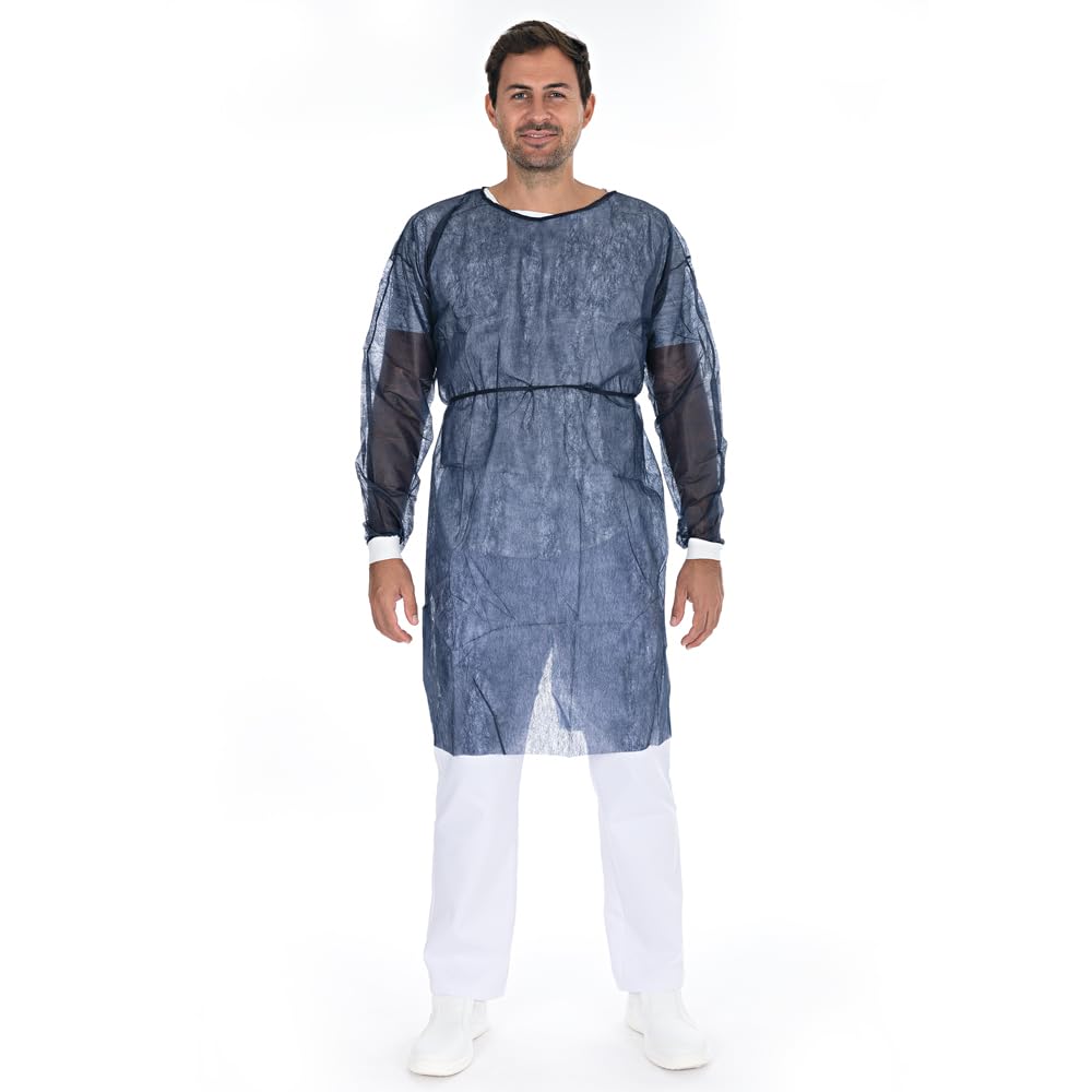 FRANZ MENSCH 100 Stück Hygonorm Kittel Med Eco mit Strickbündchen | PP, grün, L, L: 115cm, Umfang: 140cm, Karton, Kittel für Labor, Medizin, Arbeit,Fremdschutz,Schutz vor Keimverschleppung