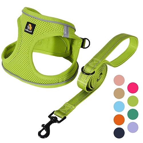 BELLA & PAL Dog Harness and Leash Set, Step-in Puppy Harness, Breathable Air Mesh with Reflective Strips