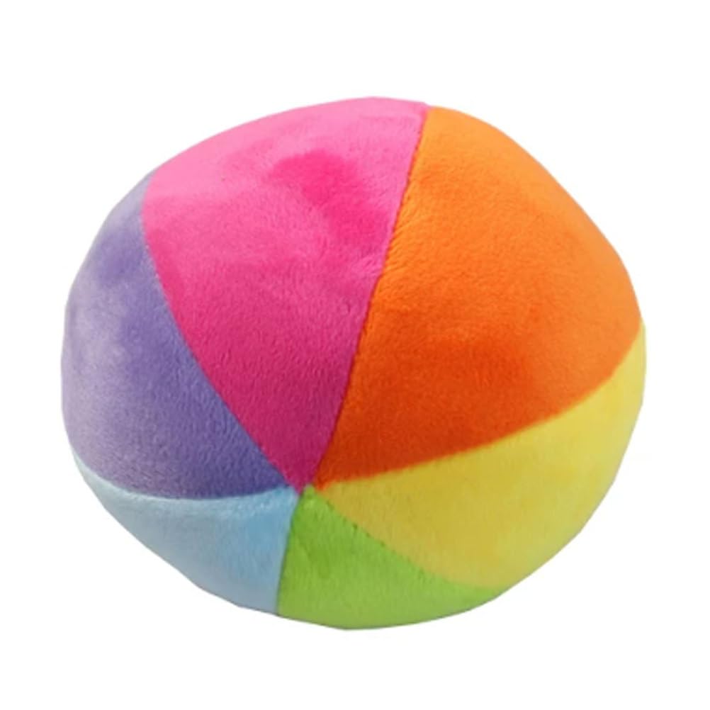 ttnmrc Montessori Rainbow Plush Sensory Ball, Soft Velvet Stuffed Hand Catch Ball with Pearl Cotton Filling