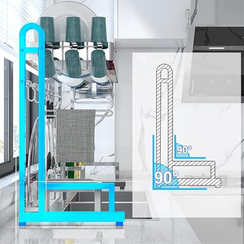 Escurreplatos Grande de Acero Inoxidable para Colocar sobre el Fregadero. Ahorra Espacio y Ofrece Amplio Almacenamiento una organización eficiente(64x32 83cm).