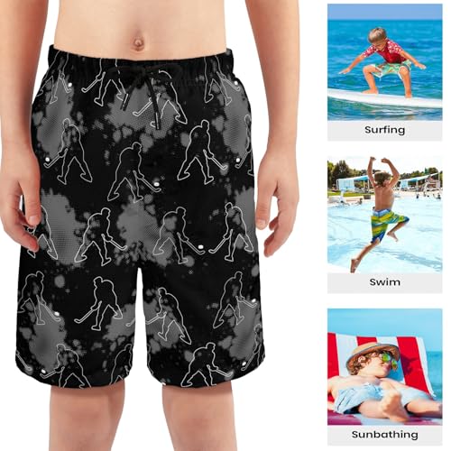 Hockey Player Print Swim Trunks for Boys Quick Dry Boys Swimsuit Stretch Swim Shorts Children Novelty Board Shorts for Beach4
