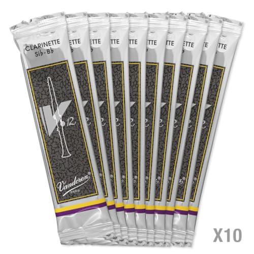 image for Vandoren CR195 Bb Clarinet V.12 Reeds Strength 5; Box of 10, black