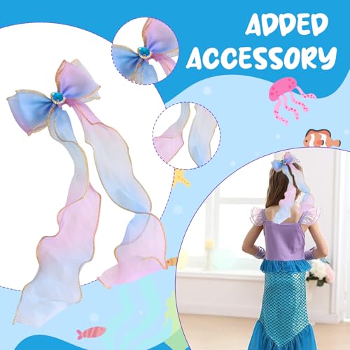 Image of PATPAT� Mermaid Dress for Girls - Little Mermaid Costume for Girls with Matching Jewelry & Hair Clip Mermaid Dress Princess Dresses for Girls 4-6 Years Old Gift Birthday Party
