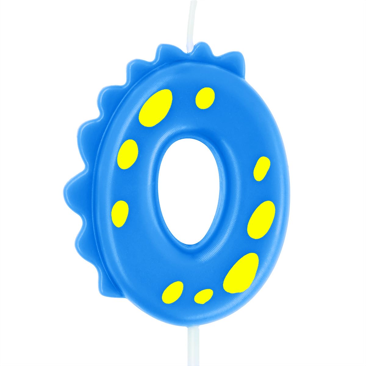 Eusbon Blue Number 0 Blue Birthday Candle 0, 7Cm Birthday Candle For Dinosaur Theme Party Cake Topper For Cake Decor