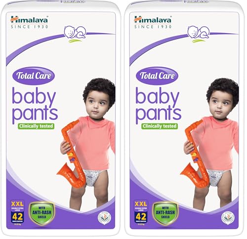 Image of Himalaya Total care Baby pants Diapers XXL - 42 count (15-25 kg) | 12 - hour absorption | Soft & Breathable | Rash protection | Soft care pants with rash protection | Up to 12 hour dryness | 42 Diapers