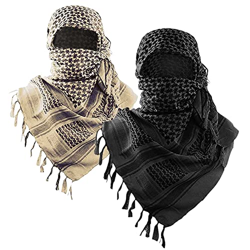 Cachecol militar Shemagh tático deserto / 100% algodão Keffiyeh cachecol para homens e mulheres, Pre