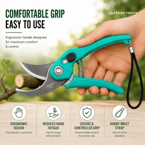 Image of 7-Piece Gardening Tool Kit | Trowel, Hand Fork, Cultivator and Weeder, Gardening Glove, Water Spray Gun and Hand Pruner | Gardening Tools Set for Home Gardens