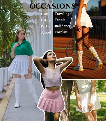 Laimi Duo Pleated Uniform Skorts for Girls high Waisted Workout Girls' Skirt Champagne Athletic Pleated Skirts for Girl Size 4 — view 2