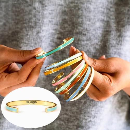 LIU JUN Be Kind of A Bitch Color Bangle, Ispirational Friendship Bracelet for Women, Stackable Stainless Cuff Bangle, Friendship Bracelet, Jewelry Gifts for Women3