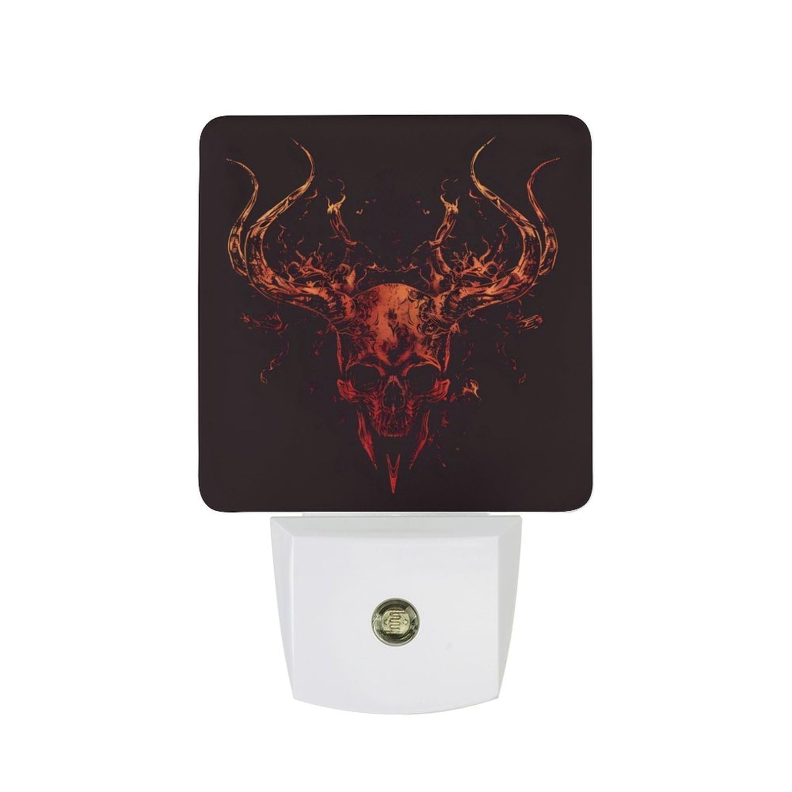 Nqrxadcrt Style Flame Heavy Metal Skull Night Light Plug In Wall Lights Bedside Lamp Bedrooms Home Hallways Decoration