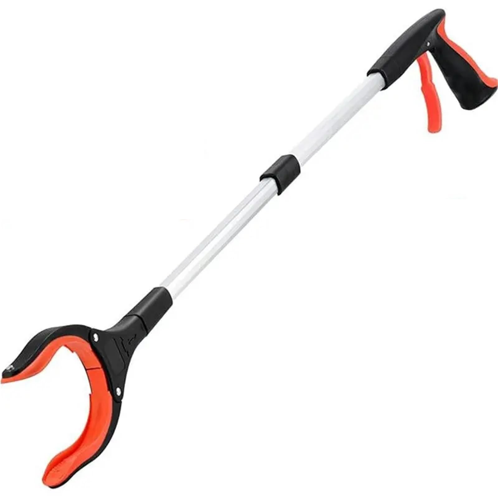 Agarrador plegable con clip giratorio de 360 ​​grados, recolector basura aleación aluminio engrosado, limpieza y saneamiento del hogar Para RecoleccióN(Orange)