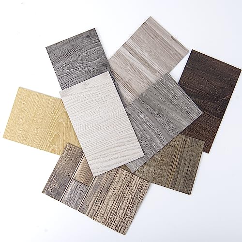 Image of Art3d Wood Texture Peel and Stick Vinyl Flooring Tiles, 8-Pack Samples