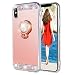 WATACHE Case for iPhone Xs/X5.8,Glitter Luxury Cute Shiny Bling Rhinestone Diamond Mirror Makeup Protective Cover Case with 360 Degree Rotating Ring Kickstand for iPhone Xs/X(Rose Gold)