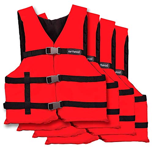 Airhead Adult General Purpose Life Jacket-4 Pack, Red