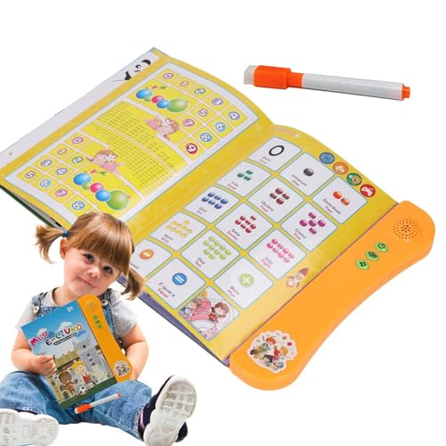 Qhvynpo Interactive Electronic Learning Books, Talking Sound English Book, Kids English Learning Book, Preschool Learning Book,
