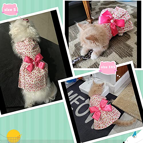 MSNFOASM Sweet Puppy Dog Dress,Cute Princess Cat Dresses Dog Skirt for Small Girl Dogs (Light Pink,M) - Image 7