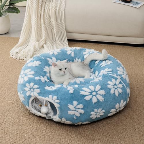 Image of Cute Round Cat Tunnel for Indoor Cats, Blue