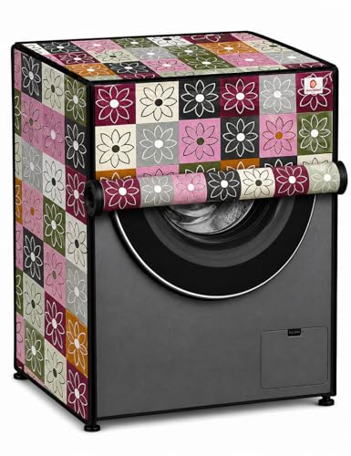 Image of Front Load Fully Automatic Washing Machine Cover for 6.5kg to 8kg | Waterproof & Dustproof Polyester Cover with Zip Closure | Suitable with Samsung, IFB, LG, Bosch & More (61 x 61 x 87 cm)